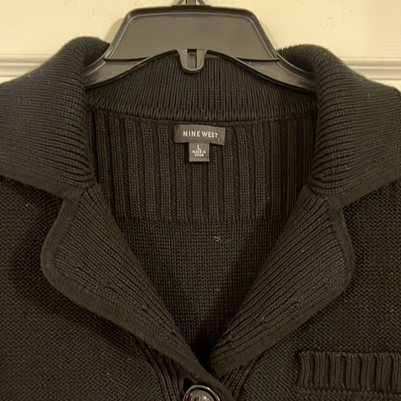 Nine West black heavyweight button down cardigan - Picture 3 of 4